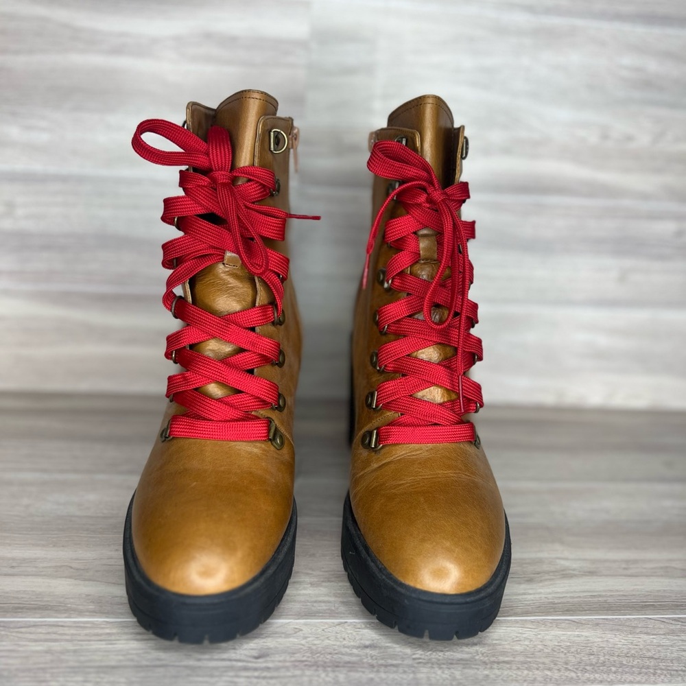 Steve Madden Royce Cognac Leather Boots, women’s size 10